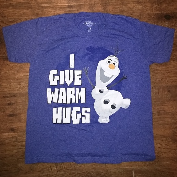Youth Disney Frozen Olaf Blue Short Sleeve T Shirt Size Medium M